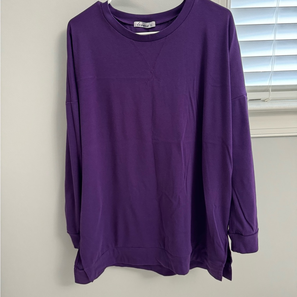 Levaca tunic sweatshirt, purple size XL